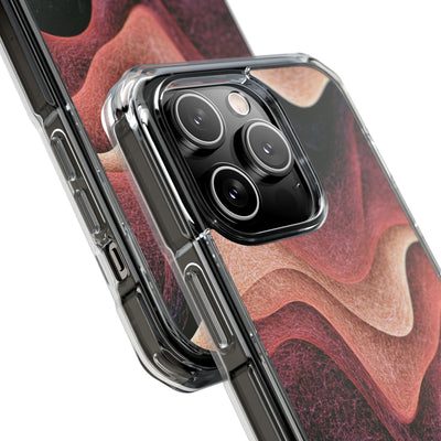 Rose Contour Waves · Clear Impact Magnetic Phone Case for iPhone · Pink