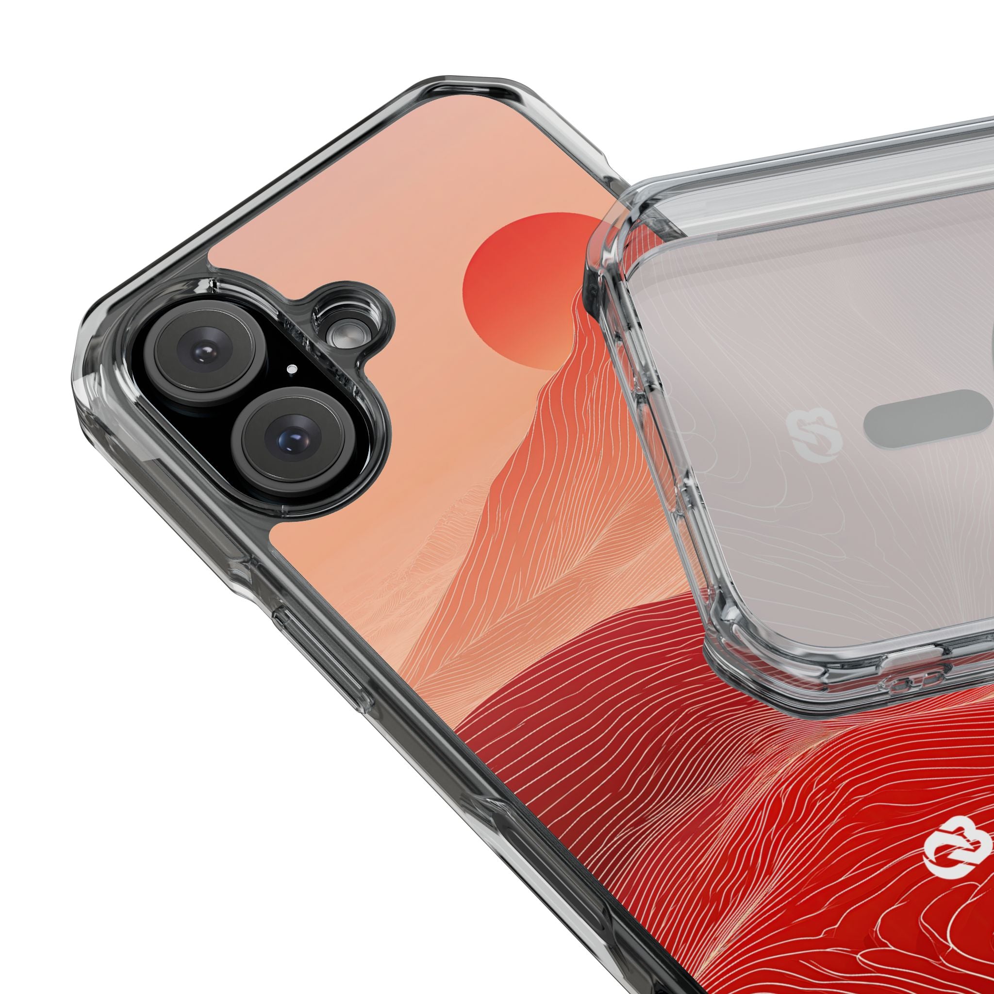Red Impact MagSafe Phone Case for iPhone - Crimson Ridge Lines
