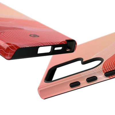Red Tough Phone Case for Samsung - Crimson Ridge Contour