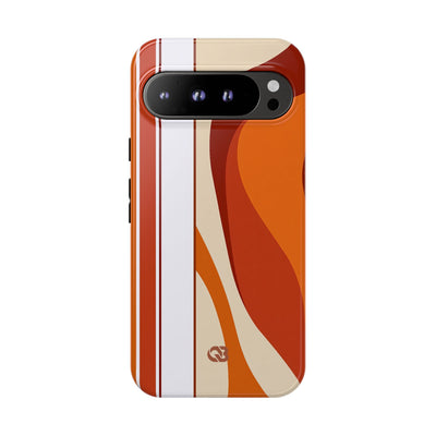 Orange Tough Phone Case for Google Pixel - Terracotta Metro Line