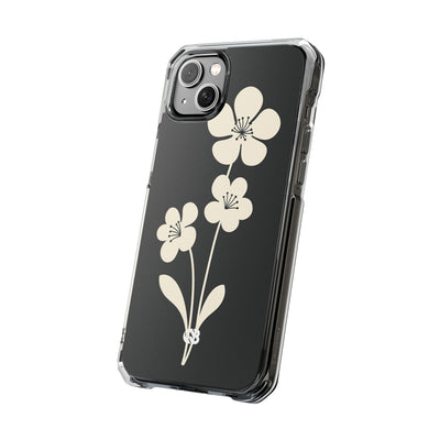 Black Impact MagSafe Phone Case for iPhone - Obsidian Cream Bloom