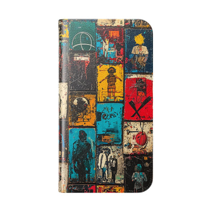Portrait Grid Crimson - iPhone 16  Case - Wallet