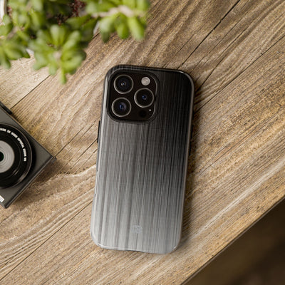 Grey Tough Phone Case for iPhone - Static Vertical Dither