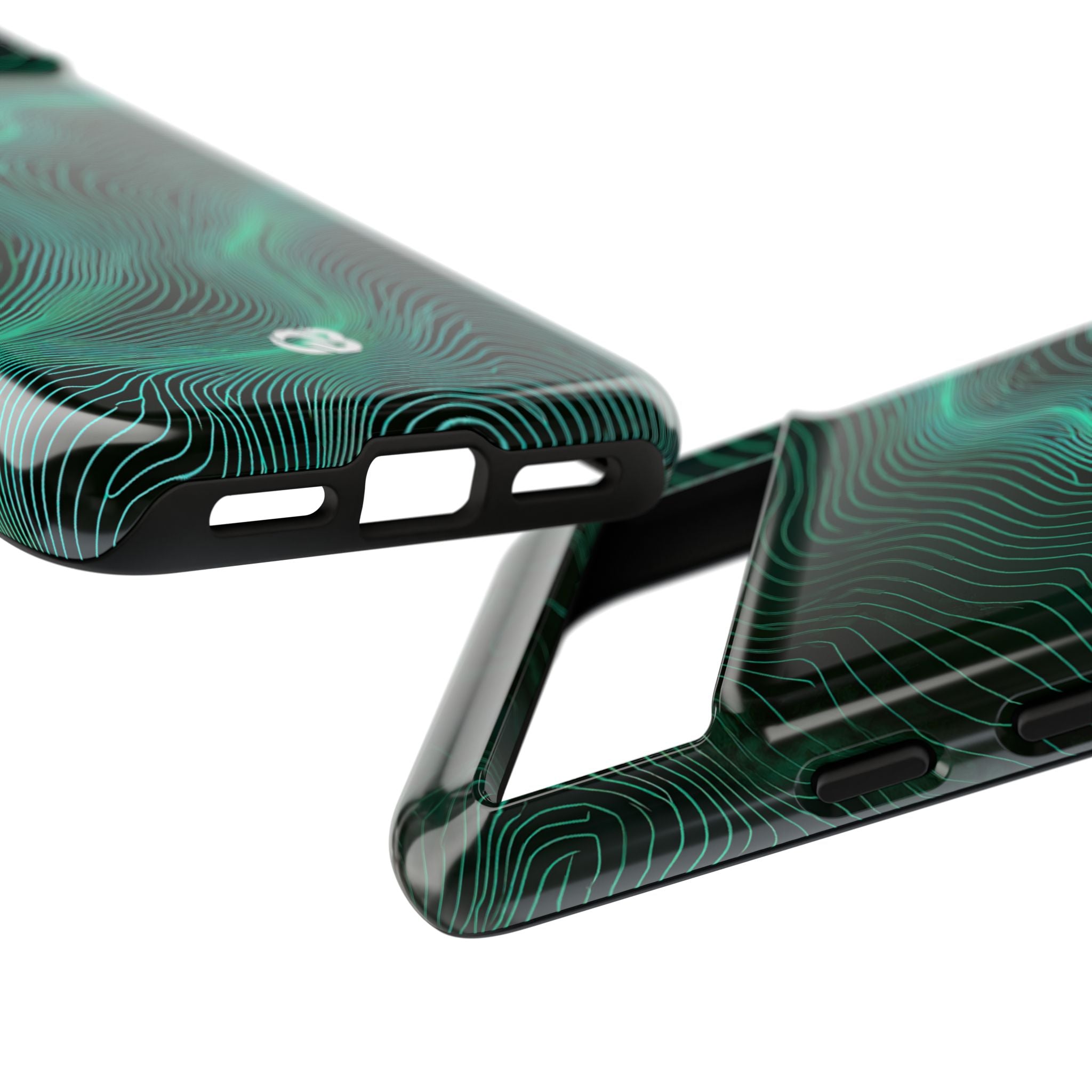 Teal Tough Phone Case for Google Pixel - Neon Jade Contour