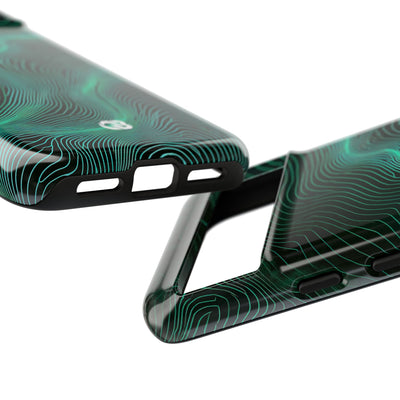 Teal Tough Phone Case for Google Pixel - Neon Jade Contour