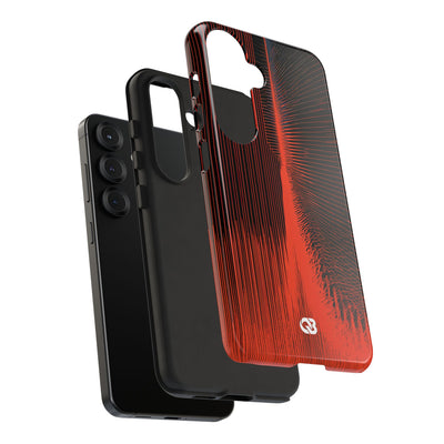 Red Tough Phone Case for Samsung - Crimson Frequency Pulse