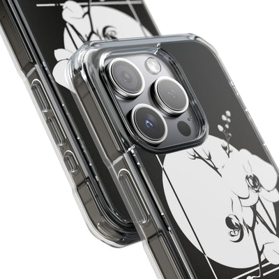 Nocturne Orchid Bloom · Clear Impact Magnetic Phone Case for iPhone ·  Black