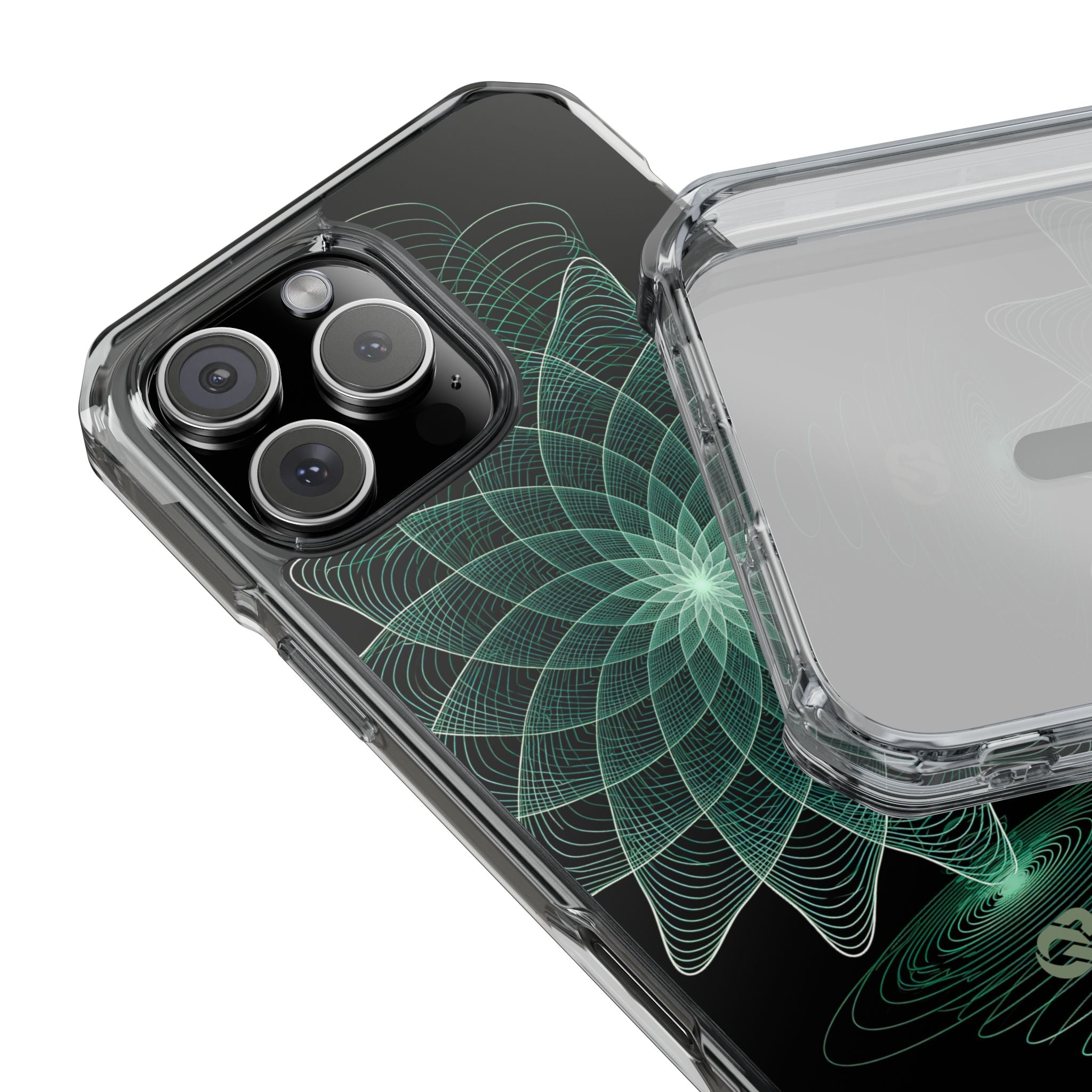 Green Impact MagSafe Phone Case for iPhone - Cyan Signal Bloom