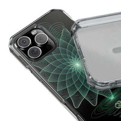 Green Impact MagSafe Phone Case for iPhone - Cyan Signal Bloom