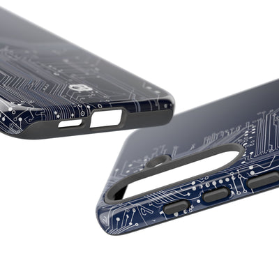 Blue Tough Phone Case for Samsung - Cobalt Data Stream