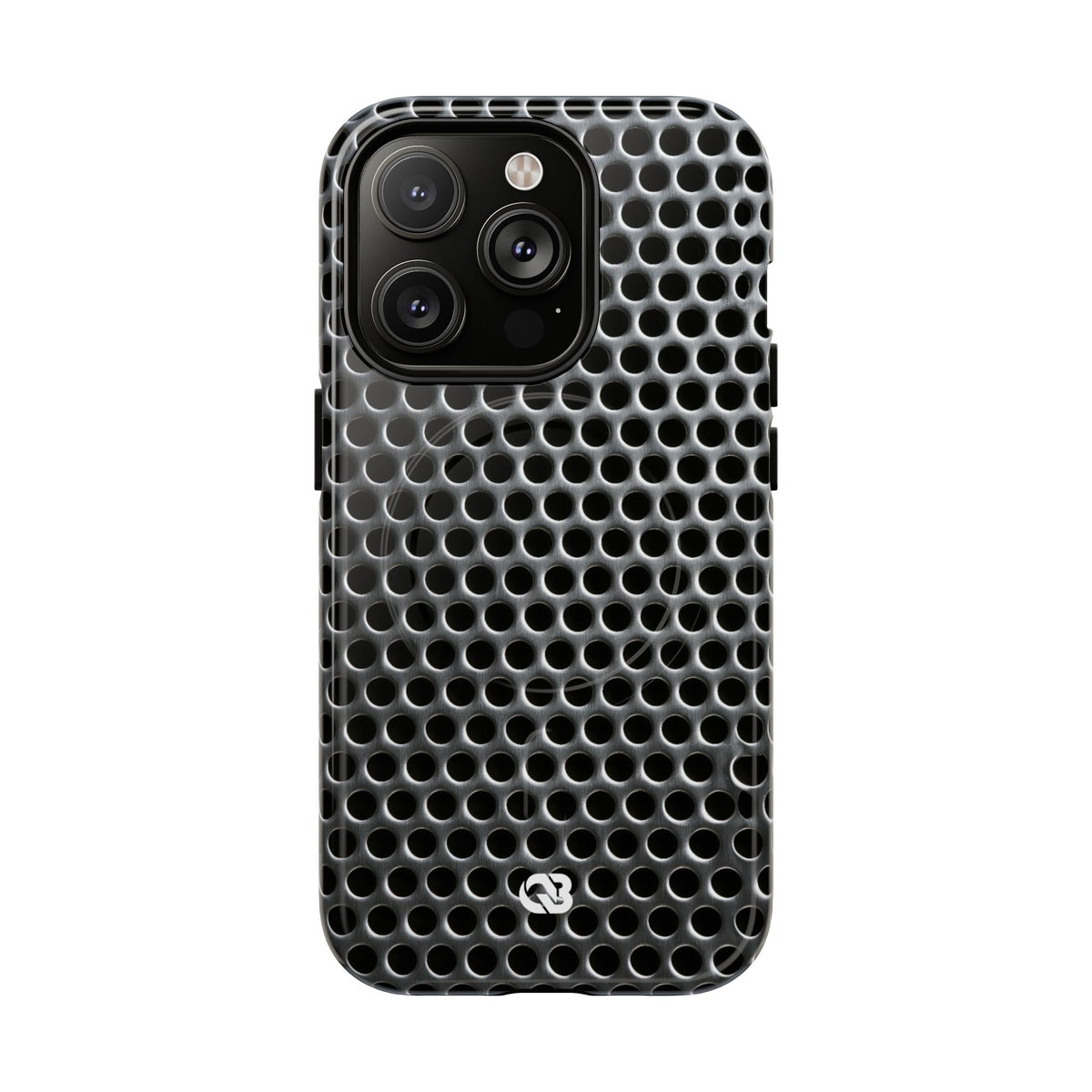 Brushed Perforated Steel · Tough 2.0 Magnetic Phone Case for iPhone · Silver