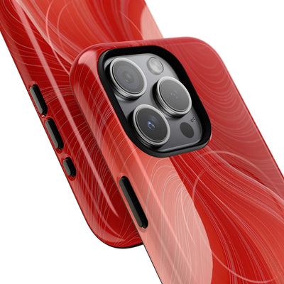Red Tough 2.0 Magsafe Phone Case for iPhone - Crimson Silk Strands
