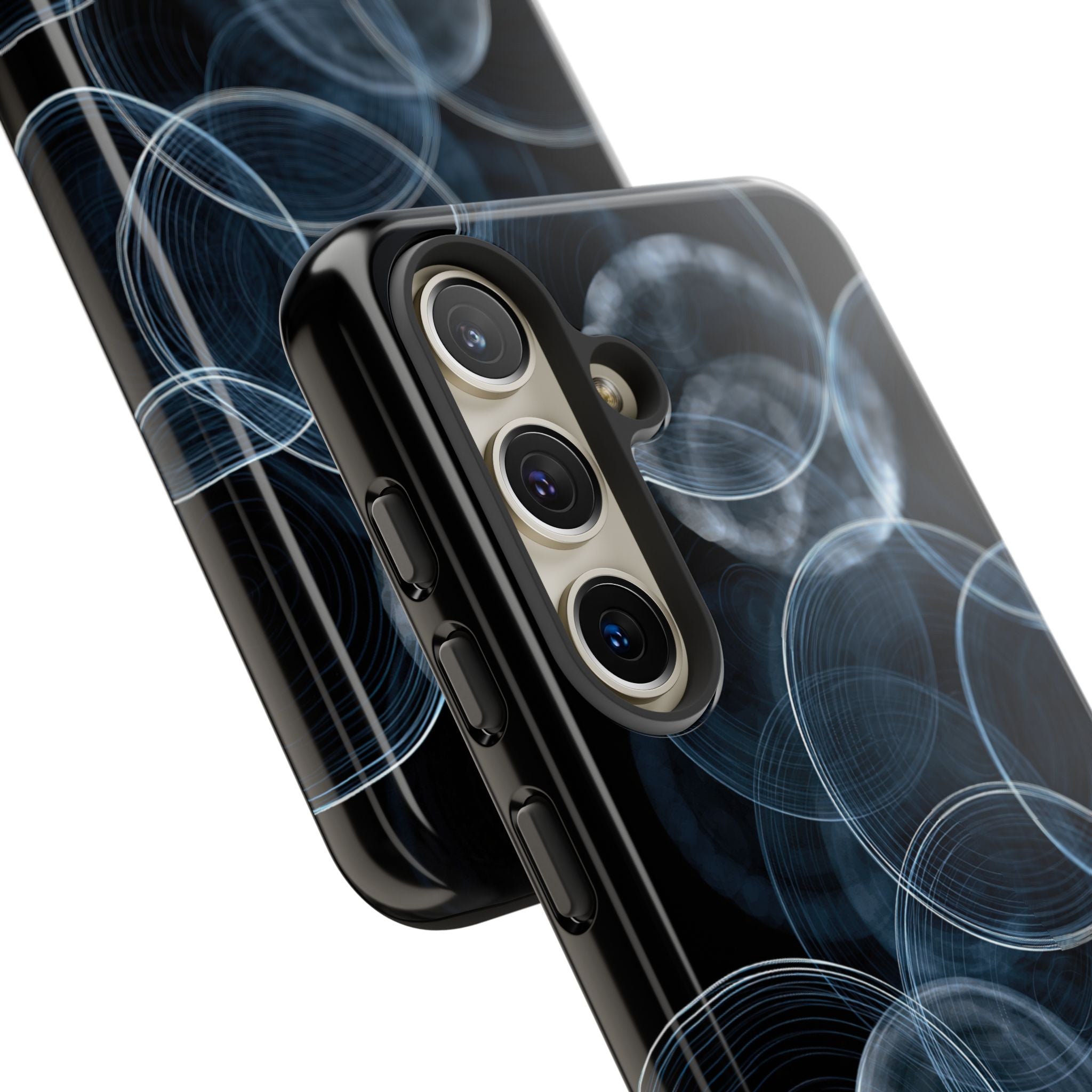 Blue Tough Phone Case for Samsung - Cyan Pulse Ripple
