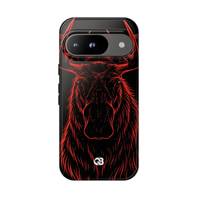 Nordic Moose Contour · Tough Phone Case for Pixel ·  Red