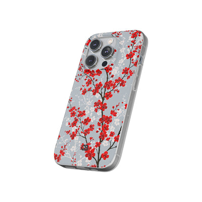 Grey Lite Phone Case for iPhone - Crimson Sakura Slate