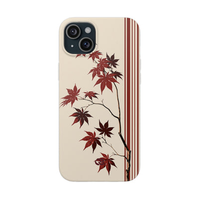 Red Lite Phone Case for iPhone - Crimson Momiji Stripe