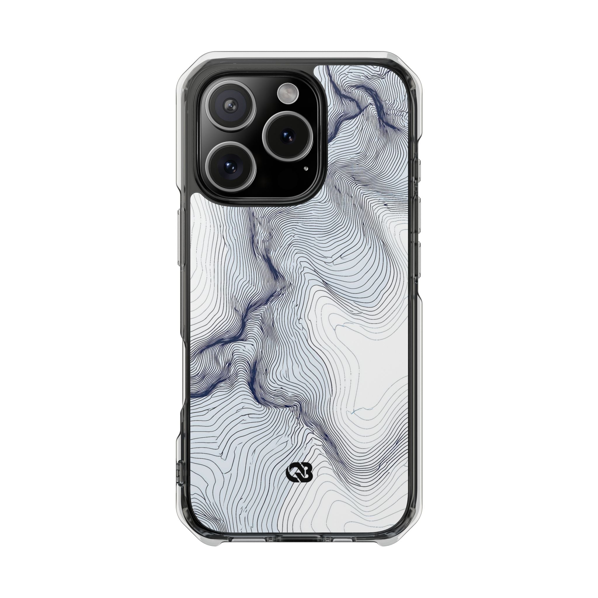 White Impact MagSafe Phone Case for iPhone - Nordic Ridge Topo