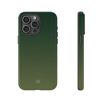Green Tough Phone Case for iPhone - Shadow Moss Grain