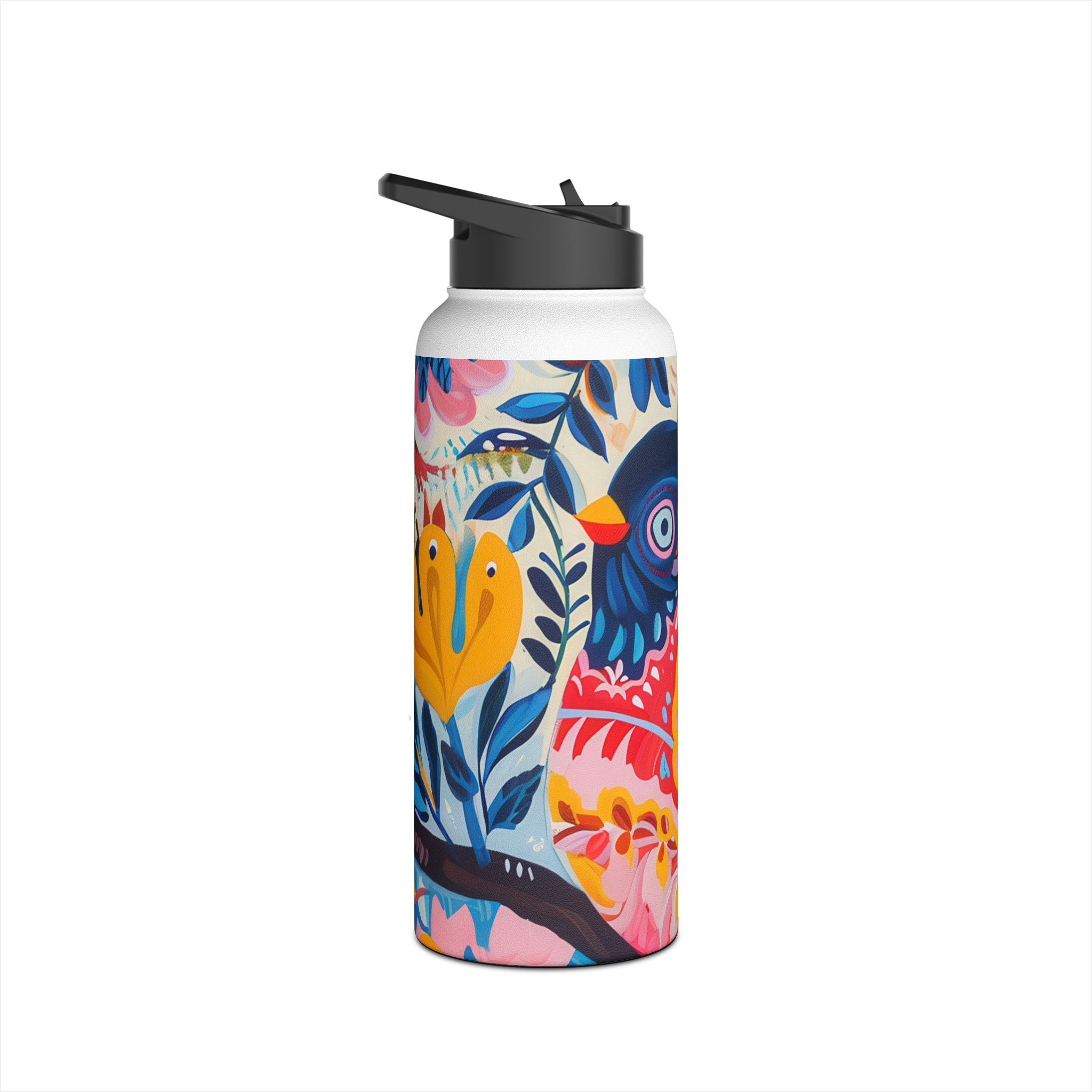 Ornate Owl Bloom - Stainless Steel Water Bottle