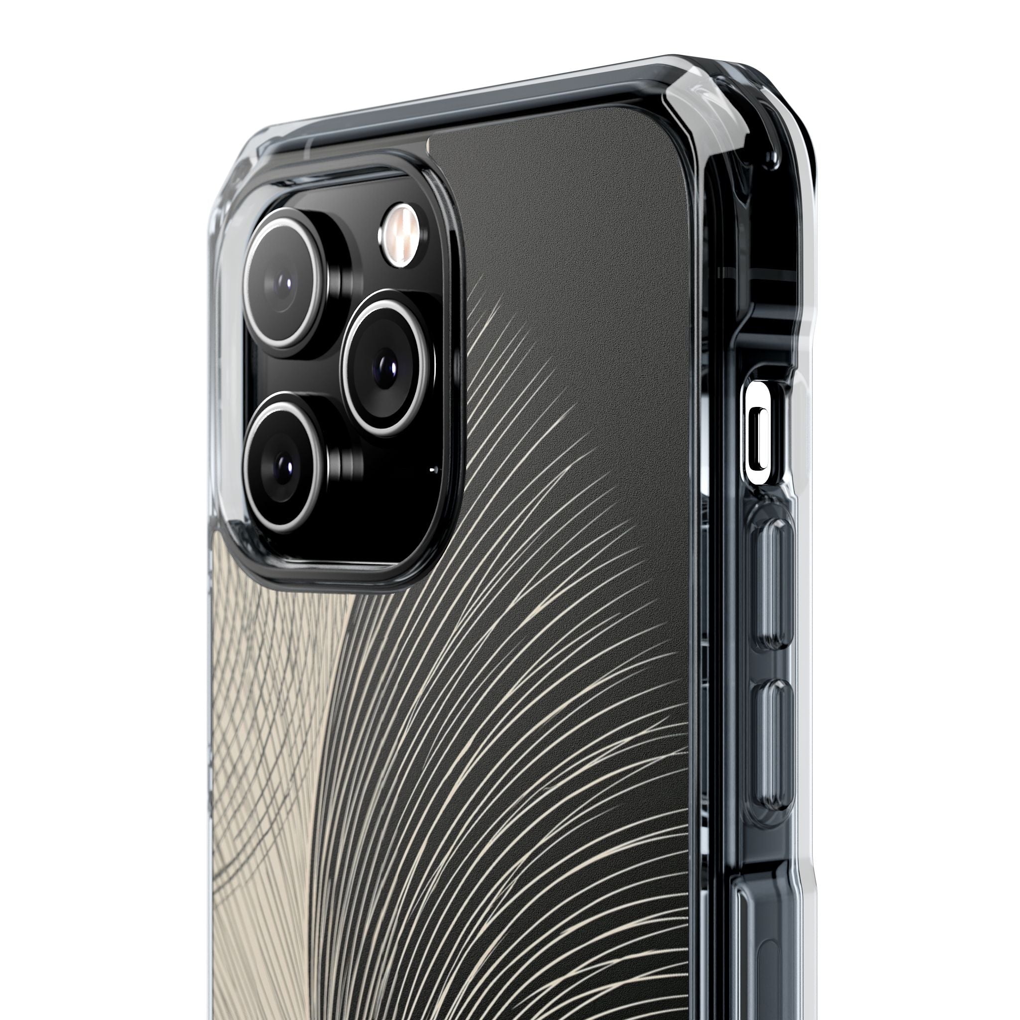 Beige Impact MagSafe Phone Case for iPhone - Obsidian Cream Plume