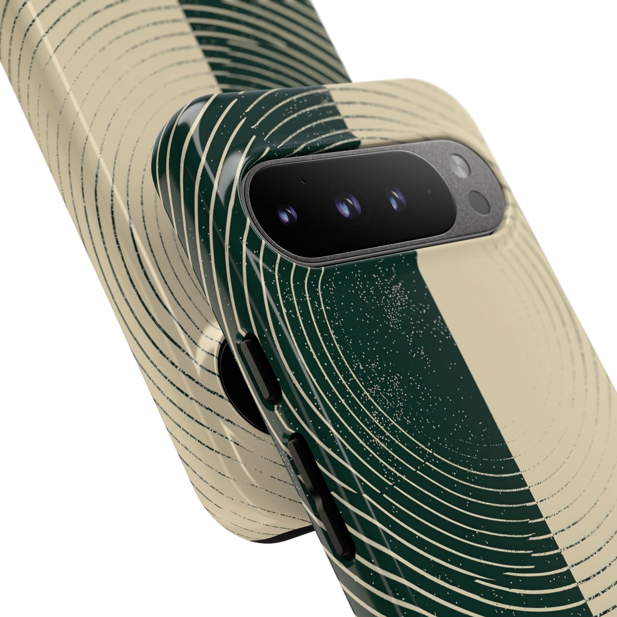Green Tough Phone Case for Google Pixel - Evergreen Split Grain