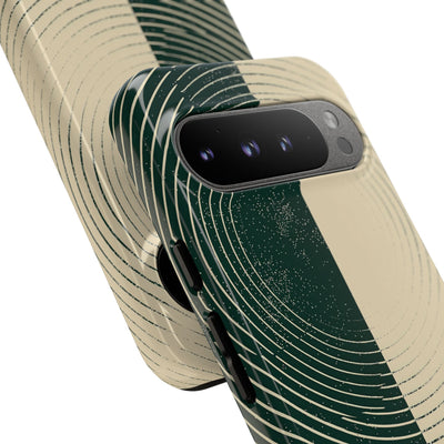 Green Tough Phone Case for Google Pixel - Evergreen Split Grain