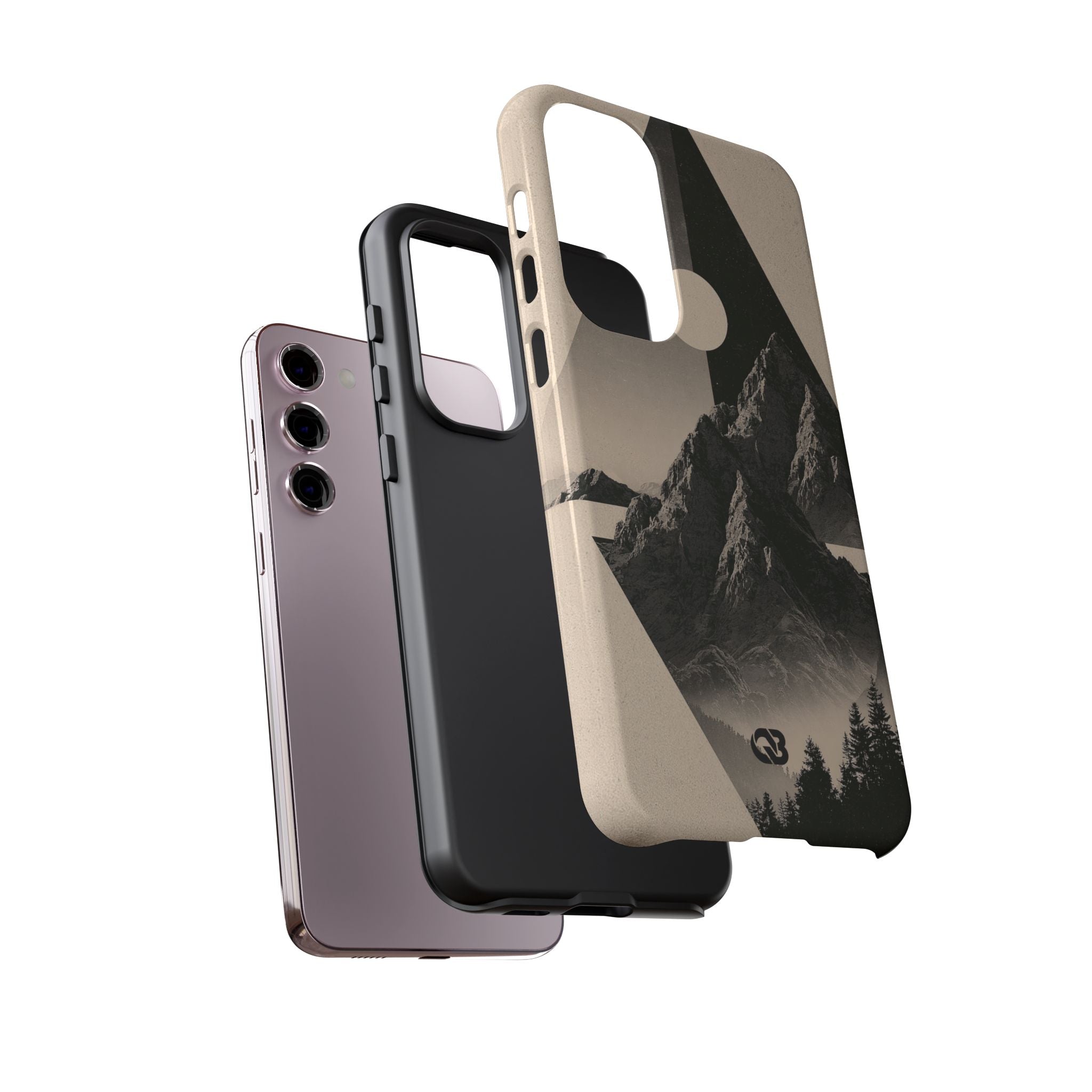 Beige Tough Phone Case for Samsung - Obsidian Summit Parchment