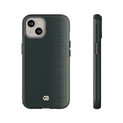 Grey Tough Phone Case for iPhone - Charcoal Tech Grid