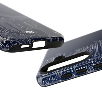 Blue Tough Phone Case for Samsung - Cobalt Data Stream