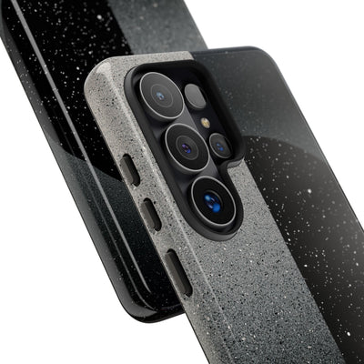 Black Tough Phone Case for Samsung - Lunar Static Orbit