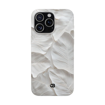 Sculpted Ivory Leaves · Soft Phone Case for iPhone