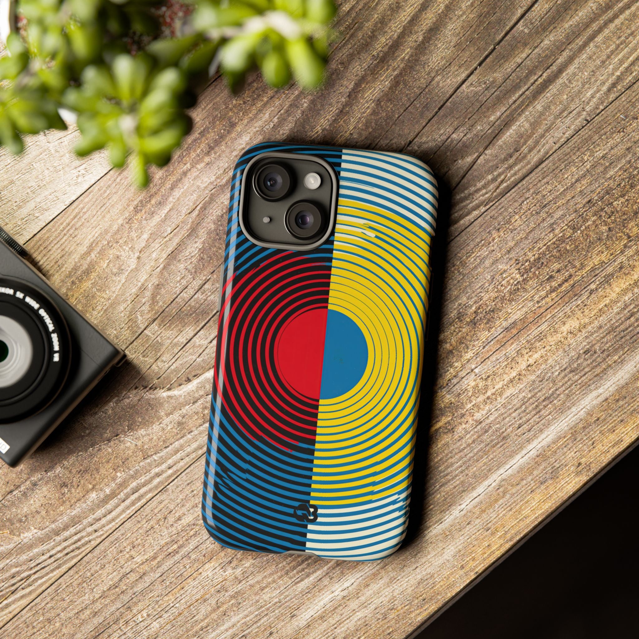 Blue Tough Phone Case for iPhone - Primary Circuit Orbit