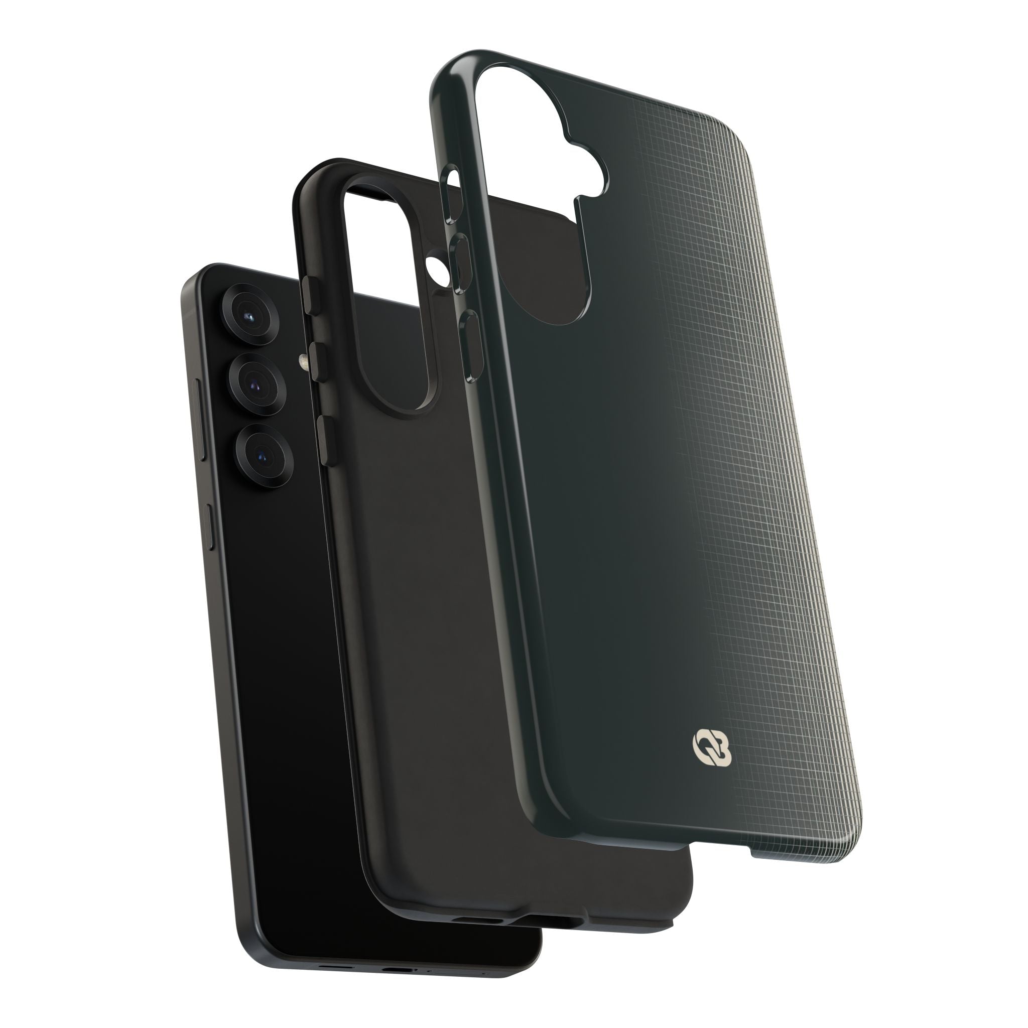 Grey Tough Phone Case for Samsung - Charcoal Tech Grid