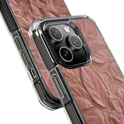 Blush Rose Relief · Clear Impact Magnetic Phone Case for iPhone · Pink