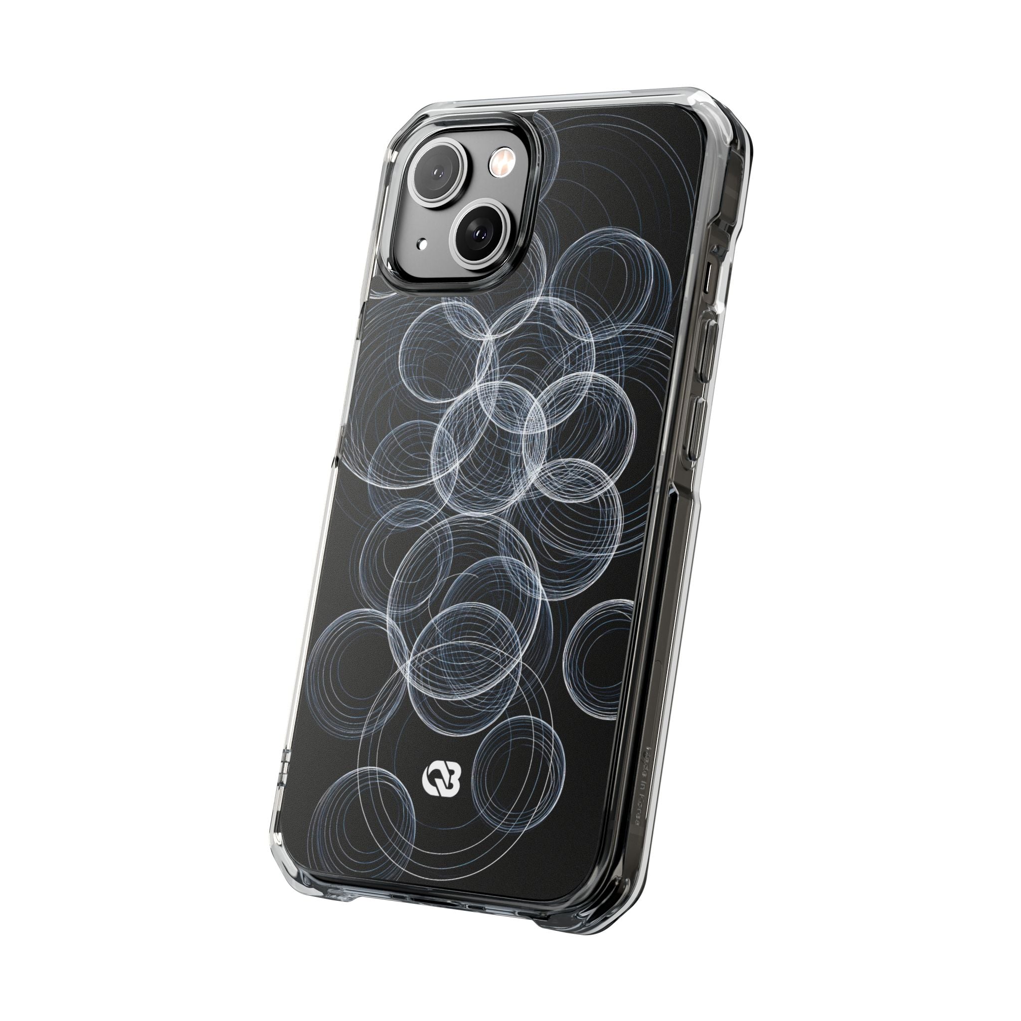 Black Impact MagSafe Phone Case for iPhone - Frosted Ring Matrix