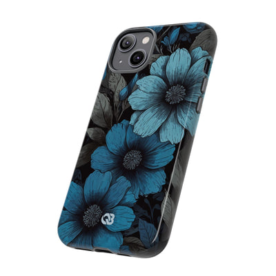Obsidian Blue Petals · Coque de téléphone Tough pour iPhone