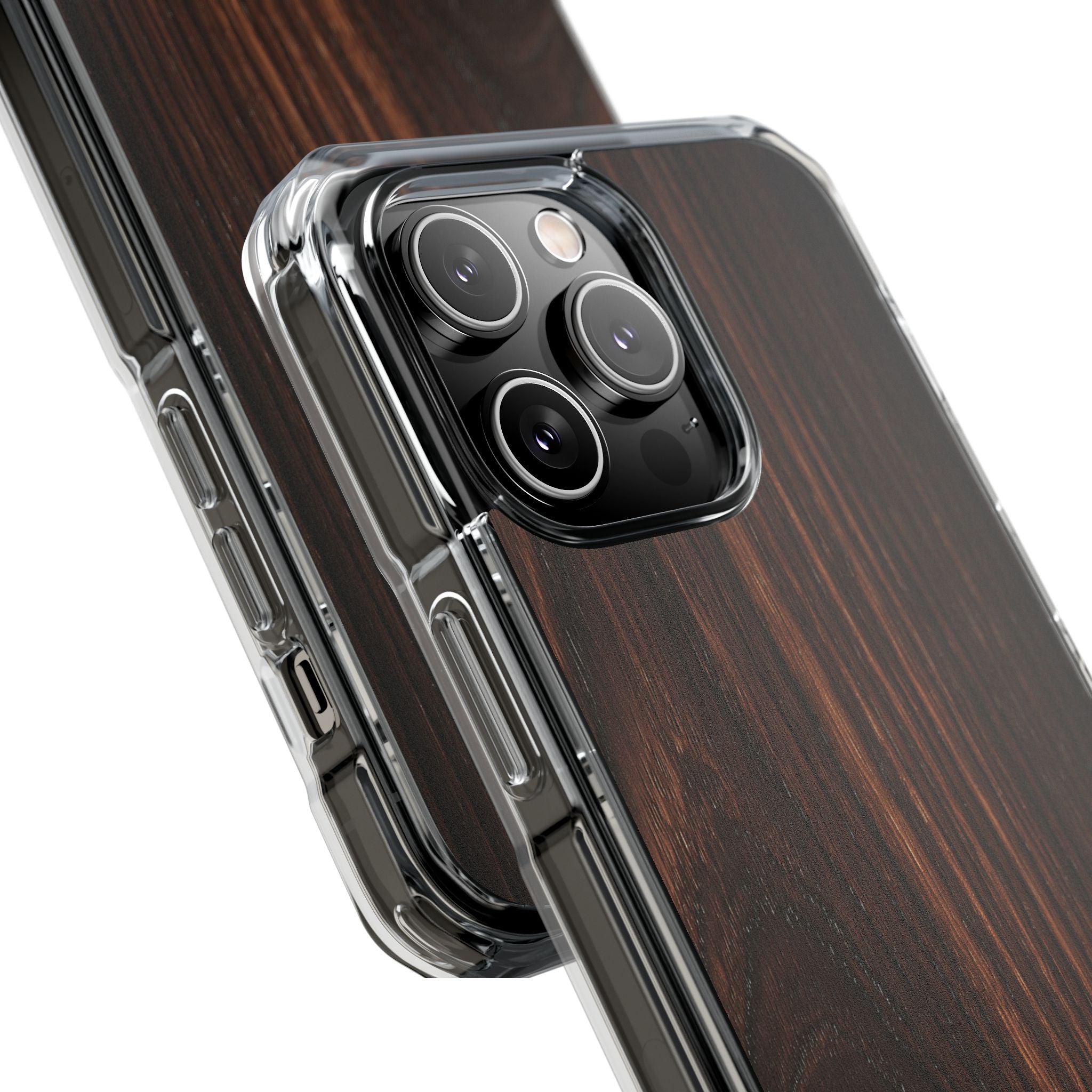 Brown Impact MagSafe Phone Case for iPhone - Burnished Mahogany Grain