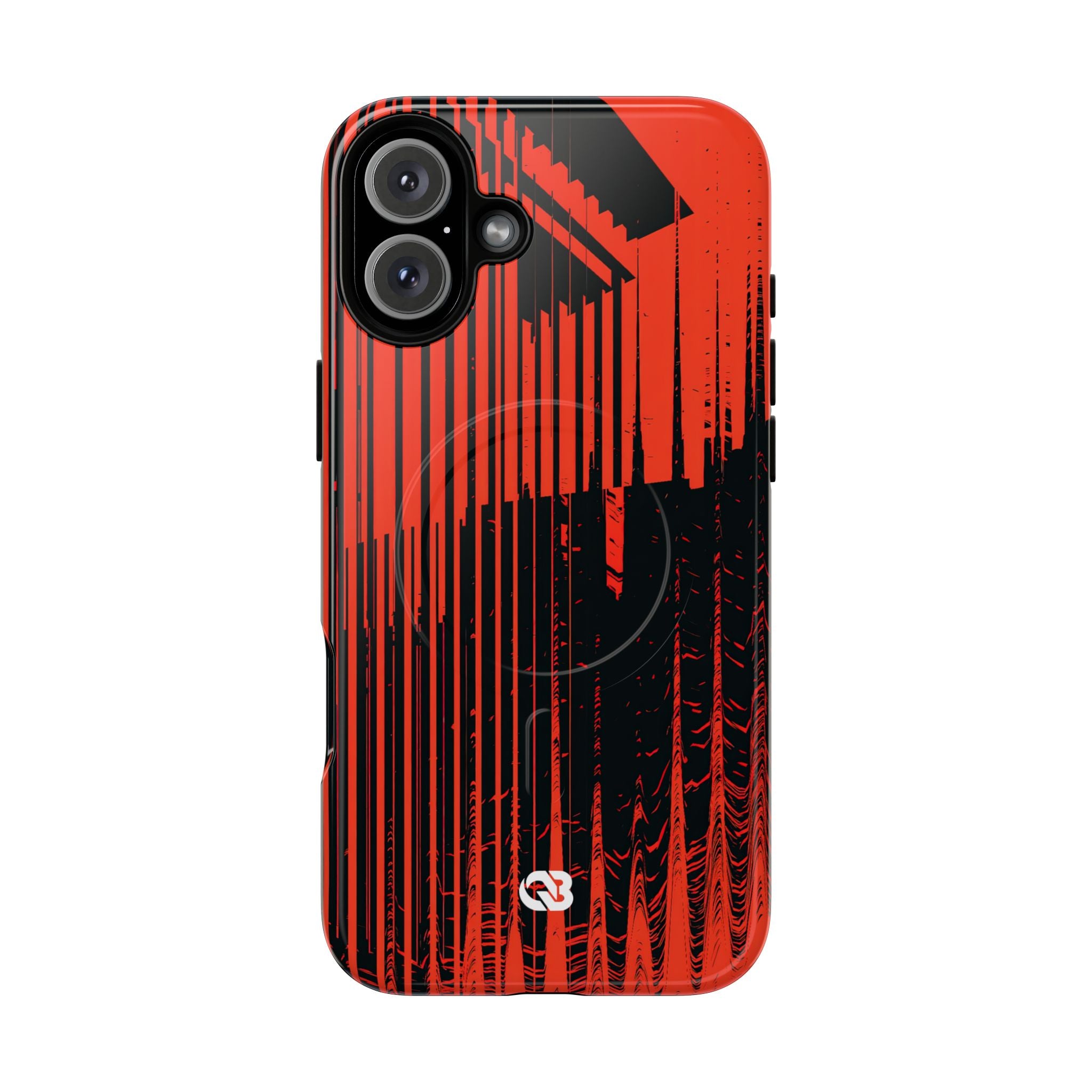 Red Tough 2.0 Magsafe Phone Case for iPhone - Crimson Brutalist Distortion