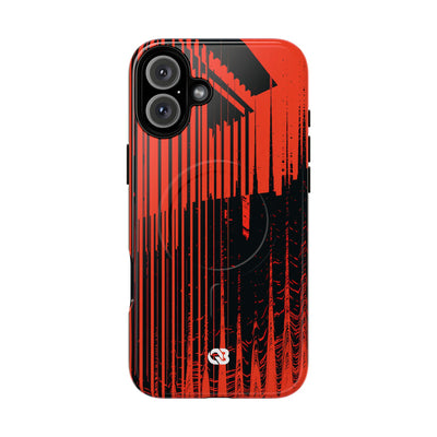 Red Tough 2.0 Magsafe Phone Case for iPhone - Crimson Brutalist Distortion