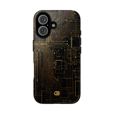 Gold Tough Phone Case for iPhone - Amber Core Mainframe