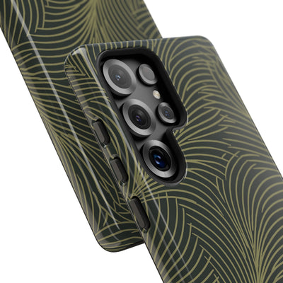 Green Tough Phone Case for Samsung - Dark Olive Plume