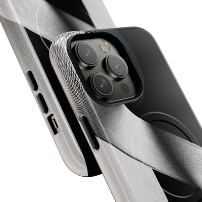 Grey Tough 2.0 Magsafe Phone Case for iPhone - Obsidian Moiré Wave