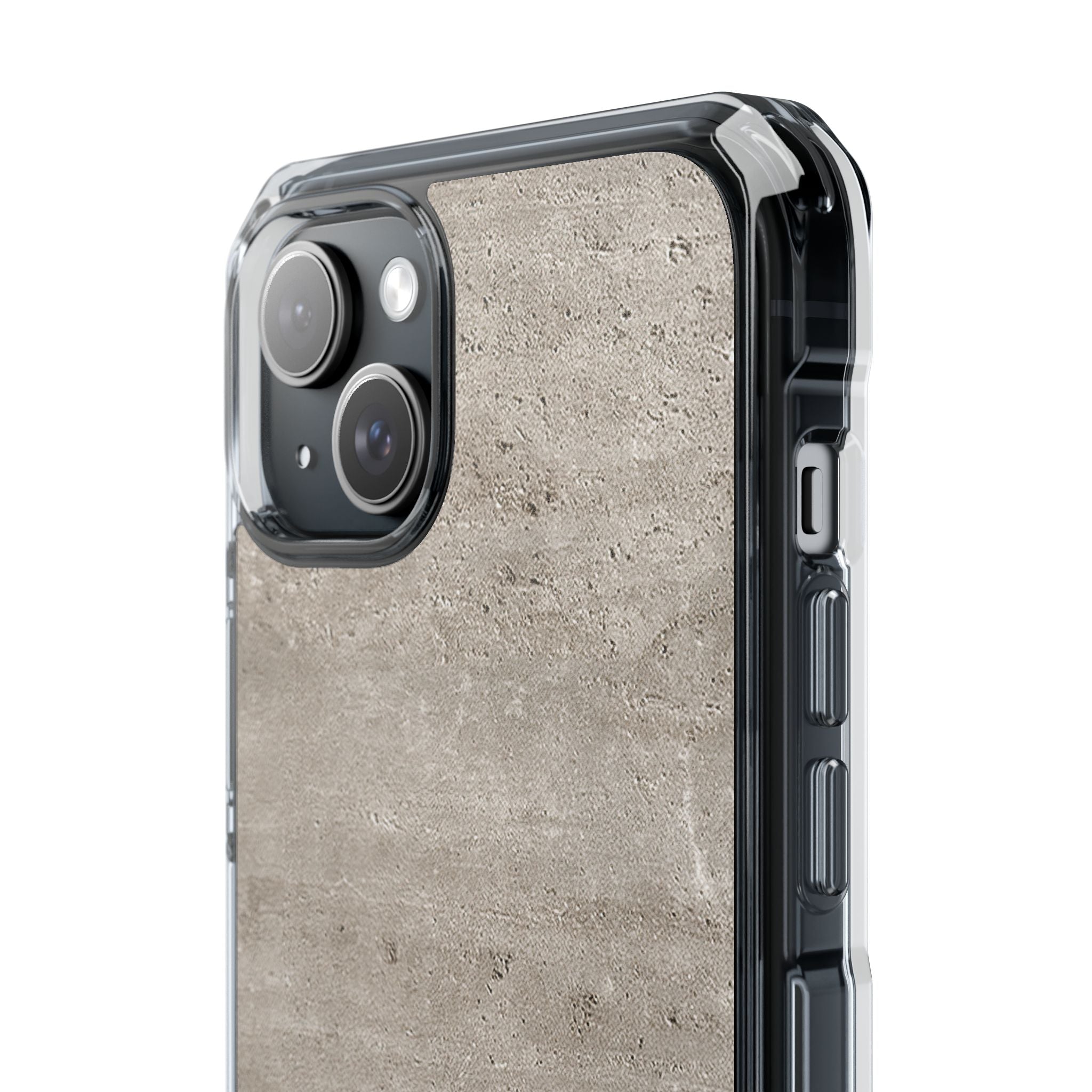 Grey Impact MagSafe Phone Case for iPhone - Brutalist Stone Grit