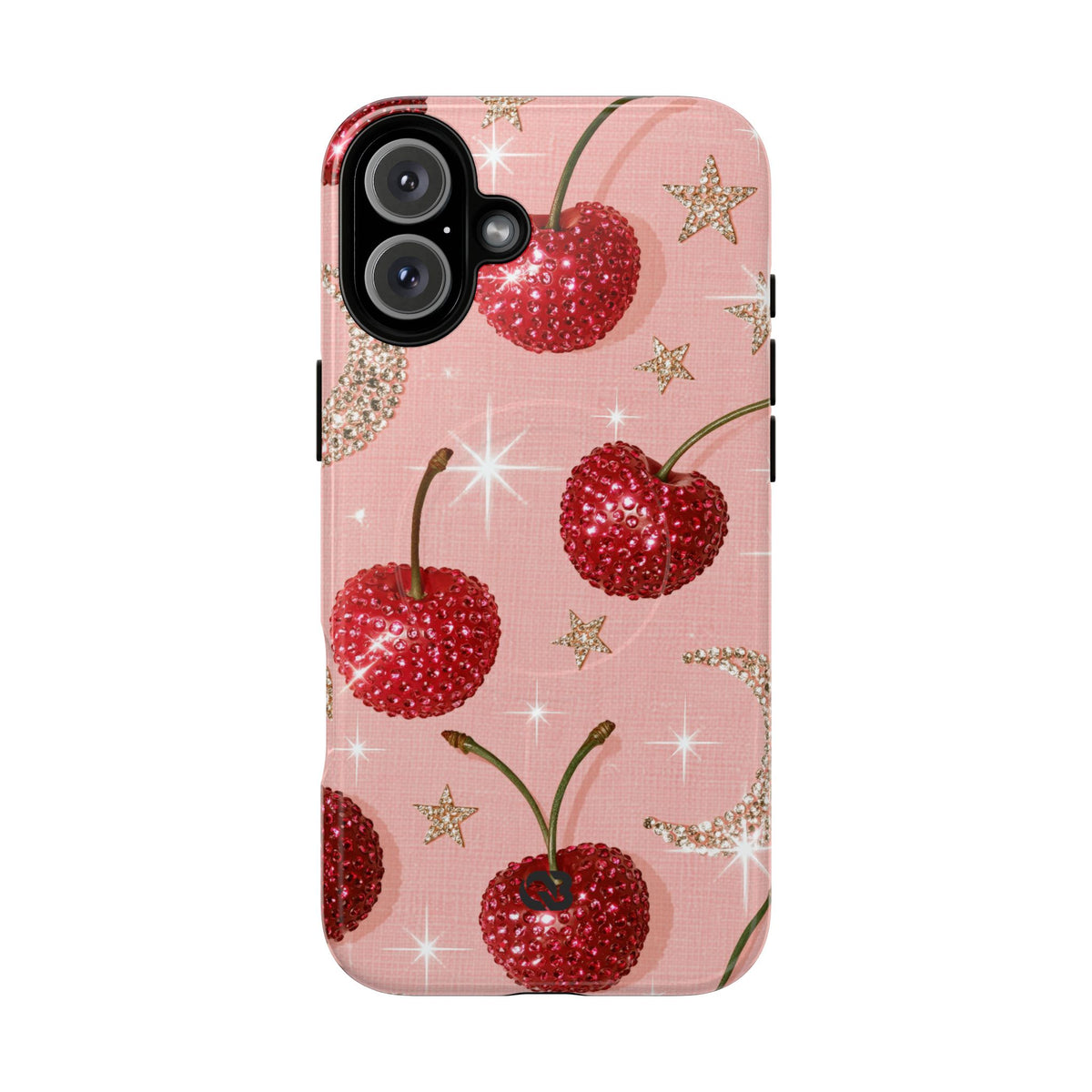 Bedazzled Ruby Cherries · Tough 2.0 Magnetic Phone Case for iPhone · Pink