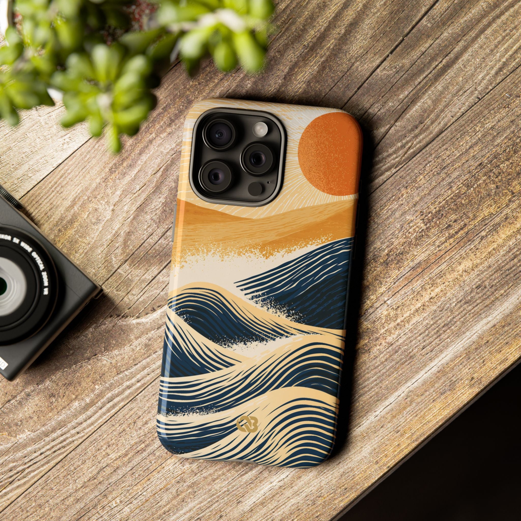 Blue Tough Phone Case for iPhone - Kyoto Cresting Tide