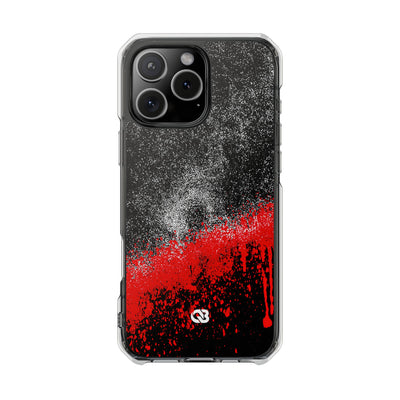Crimson Noir Drip · Clear Impact Magnetic Phone Case for iPhone ·  Black
