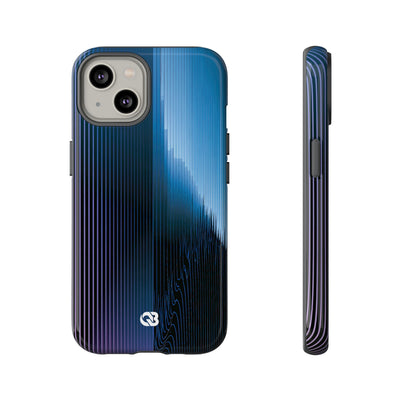 Blue Tough Phone Case for iPhone - Indigo Distortion Wave