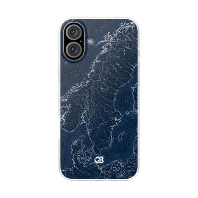 Nordic Contour Chart · Lite Phone Case for iPhone ·  Blue