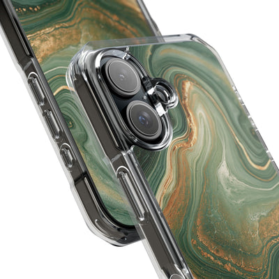 Jade Suminagashi · Clear Impact Magnetic Phone Case for iPhone · Green