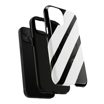 Diagonal Bands Noir iPhone 15 Case - Tough+